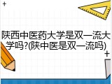 陕西中医药大学是双一流大学吗?(陕中医是双一流吗)