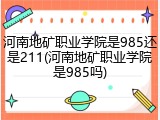 河南地矿职业学院是985还是211(河南地矿职业学院是985吗)