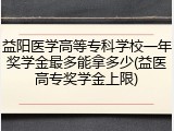 益阳医学高等专科学校一年奖学金最多能拿多少(益医高专奖学金上限)