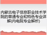 内蒙古电子信息职业技术学院的普通专业和特色专业详解(内电院专业解析)