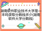 湖南软件职业技术大学是一本吗录取分数线多少(湖南软件大学分数线)