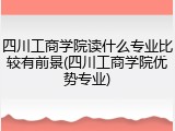 四川工商学院读什么专业比较有前景(四川工商学院优势专业)