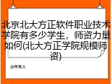 北京北大方正软件职业技术学院有多少学生，师资力量如何(北大方正学院规模师资)