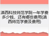 滇西科技师范学院一年学费多少钱，还有哪些费用(滇西师范学费及费用)