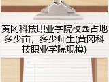 黄冈科技职业学院校园占地多少亩，多少师生(黄冈科技职业学院规模)