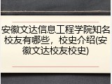 安徽文达信息工程学院知名校友有哪些，校史介绍(安徽文达校友校史)