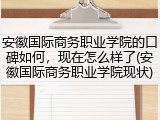 安徽国际商务职业学院的口碑如何，现在怎么样了(安徽国际商务职业学院现状)