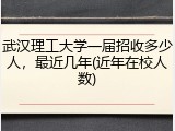 武汉理工大学一届招收多少人，最近几年(近年在校人数)