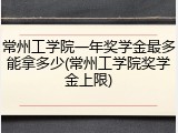 常州工学院一年奖学金最多能拿多少(常州工学院奖学金上限)