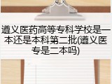 遵义医药高等专科学校是一本还是本科第二批(遵义医专是二本吗)