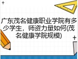 广东茂名健康职业学院有多少学生，师资力量如何(茂名健康学院规模)