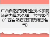 广西自然资源职业技术学院师资力量怎么样，名气如何(广西自然资源职院师资名气)