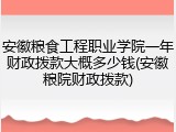 安徽粮食工程职业学院一年财政拨款大概多少钱(安徽粮院财政拨款)