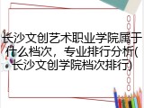 长沙文创艺术职业学院属于什么档次，专业排行分析(长沙文创学院档次排行)