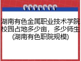 湖南有色金属职业技术学院校园占地多少亩，多少师生(湖南有色职院规模)