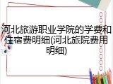 河北旅游职业学院的学费和住宿费明细(河北旅院费用明细)