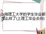 上海理工大学的学生毕业都怎么样了(上理工毕业去向)