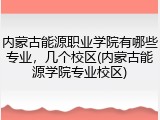 内蒙古能源职业学院有哪些专业，几个校区(内蒙古能源学院专业校区)