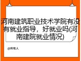 河南建筑职业技术学院有没有就业指导，好就业吗(河南建院就业情况)