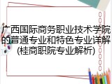 广西国际商务职业技术学院的普通专业和特色专业详解(桂商职院专业解析)