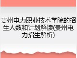 贵州电力职业技术学院的招生人数和计划解读(贵州电力招生解析)