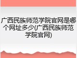 广西民族师范学院官网是哪个网址多少(广西民族师范学院官网)