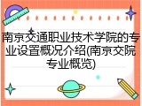 南京交通职业技术学院的专业设置概况介绍(南京交院专业概览)