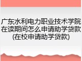 广东水利电力职业技术学院在读期间怎么申请助学贷款(在校申请助学贷款)
