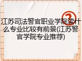 江苏司法警官职业学院读什么专业比较有前景(江苏警官学院专业推荐)