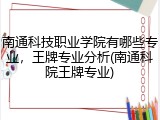 南通科技职业学院有哪些专业，王牌专业分析(南通科院王牌专业)