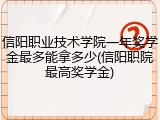 信阳职业技术学院一年奖学金最多能拿多少(信阳职院最高奖学金)