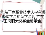广东工商职业技术大学有哪些奖学金和助学金呢(广东工商职大奖学金助学金)