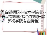 巴音郭楞职业技术学院专业开设有哪些,特色在哪(巴音郭楞学院专业特色)