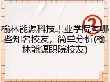榆林能源科技职业学院有哪些知名校友，简单分析(榆林能源职院校友)