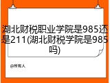 湖北财税职业学院是985还是211(湖北财税学院是985吗)
