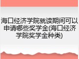 海口经济学院就读期间可以申请哪些奖学金(海口经济学院奖学金种类)