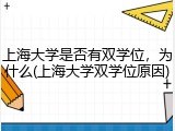 上海大学是否有双学位，为什么(上海大学双学位原因)