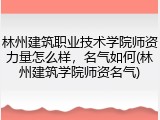 林州建筑职业技术学院师资力量怎么样，名气如何(林州建筑学院师资名气)