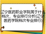 辽宁医药职业学院属于什么档次，专业排行分析(辽宁医药学院档次专业排行)