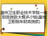 惠州卫生职业技术学院一年财政拨款大概多少钱(惠州卫职院年财政拨款)