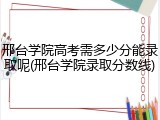 邢台学院高考需多少分能录取呢(邢台学院录取分数线)