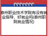 泰州职业技术学院有没有就业指导，好就业吗(泰州职院就业情况)