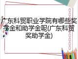 广东科贸职业学院有哪些奖学金和助学金呢(广东科贸奖助学金)