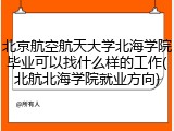 北京航空航天大学北海学院毕业可以找什么样的工作(北航北海学院就业方向)