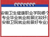 安徽卫生健康职业学院哪个专业毕业就业前景比较好(安徽卫院就业前景好专业)