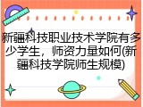新疆科技职业技术学院有多少学生，师资力量如何(新疆科技学院师生规模)