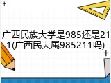 广西民族大学是985还是211(广西民大属985211吗)