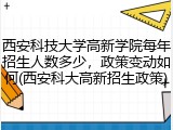 西安科技大学高新学院每年招生人数多少，政策变动如何(西安科大高新招生政策)