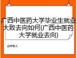 广西中医药大学毕业生就业大致去向如何(广西中医药大学就业去向)