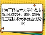 上海工程技术大学什么专业就业比较好，原因是啥(上海工程技术大学就业优势专业)